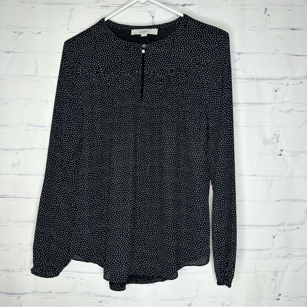 Loft small black & white polka dot top